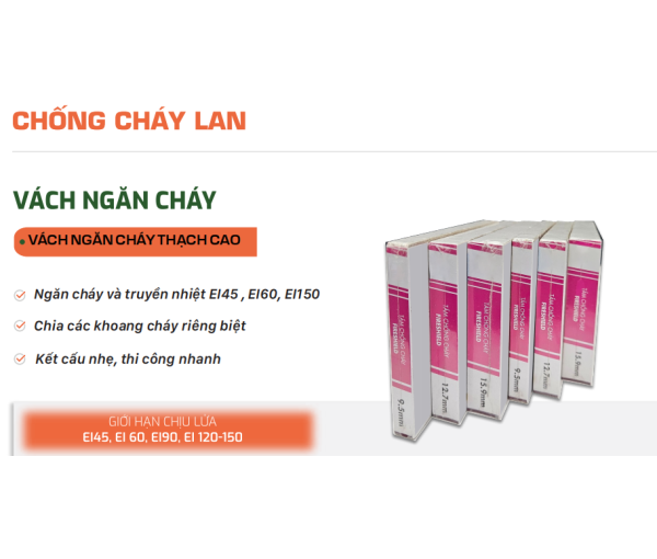 Vách Thạch Cao Chống Cháy EI