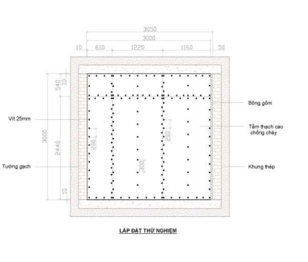 Hệ Vách Thạch Cao Chống Cháy EI60